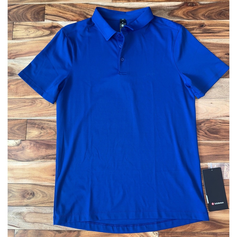 Lululemon NWT Mens ShowZero Polo Shirt Clubhouse Blue Slim Fit Size Medium